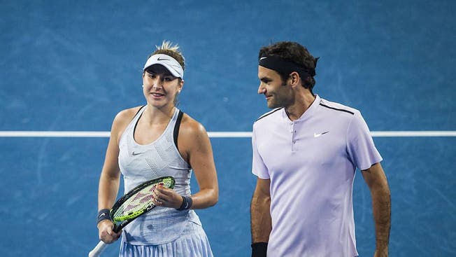 Belinda Bencic sagt, sie profitiere von der Erfahrung Roger Federers. (Bild: Keystone)