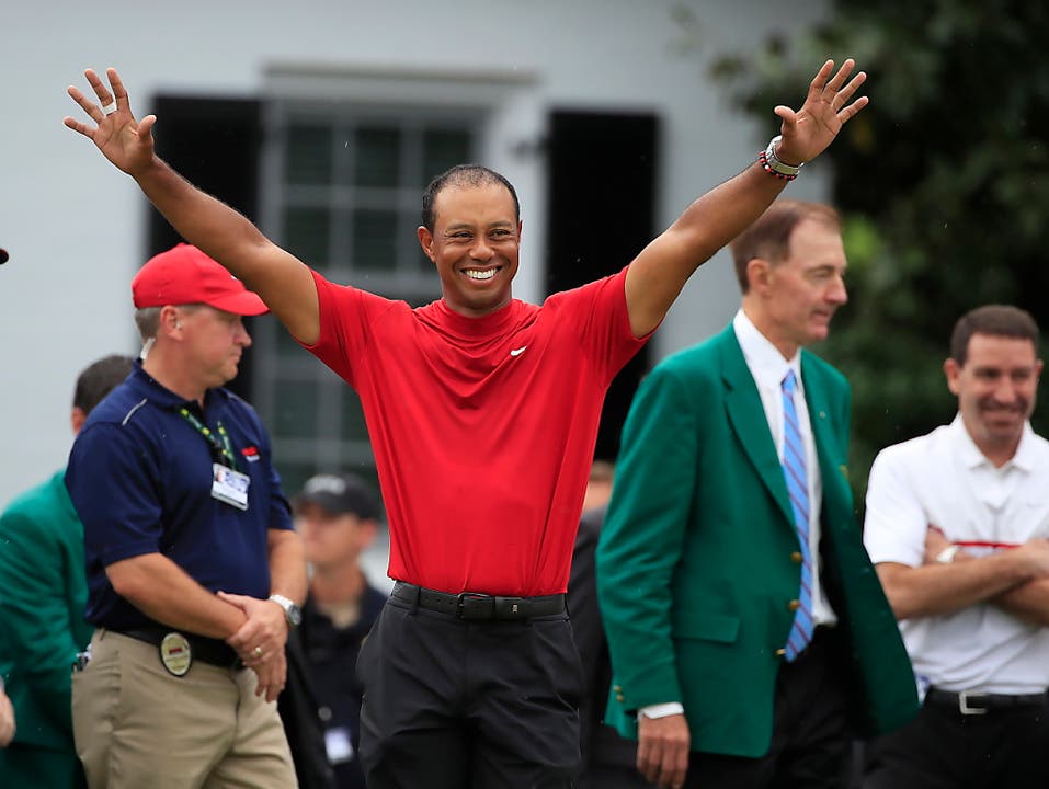 Am US Masters in Augusta hätte man Tiger Woods für Zahnpasta-Werbung einsetzen können (Bild: KEYSTONE/EPA/TANNEN MAURY)