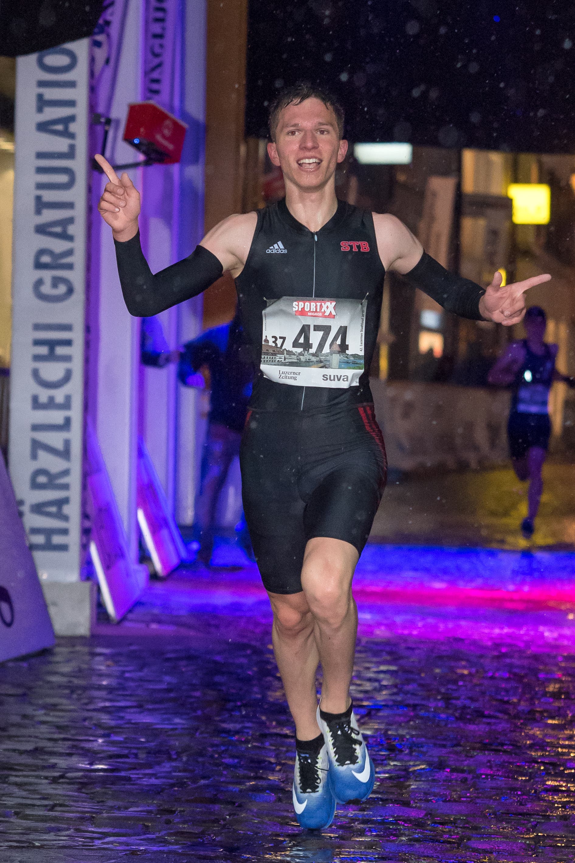 Der Sieger des Männer Nachwuchs-Eliterennens: Maurice Christen. (Bild: Pius Amrein, 4. Mai 2019)