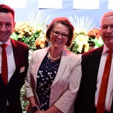 Marcel Bischofberger, Jolanda Eichenberger und Ernst Züblin schauen positiv in die Zukunft der Raiffeisenbank Mittelthurgau. (Bild:Werner Lenzin)