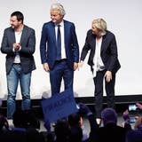 Von links: Matteo Salvini (Lega), Geert Wilders (Partei für Freiheit), Marine Le Pen (Rassemblement National) und Frauke Petry (AfD) beim Kongress «Freiheit für Europa». Bild: Michael Probst/AP (Koblenz, 21. Januar 2017)