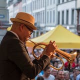 Ein Musiker am letztjährigen Festival «New Orleans meets St. Gallen». (Bild: Urs Bucher)