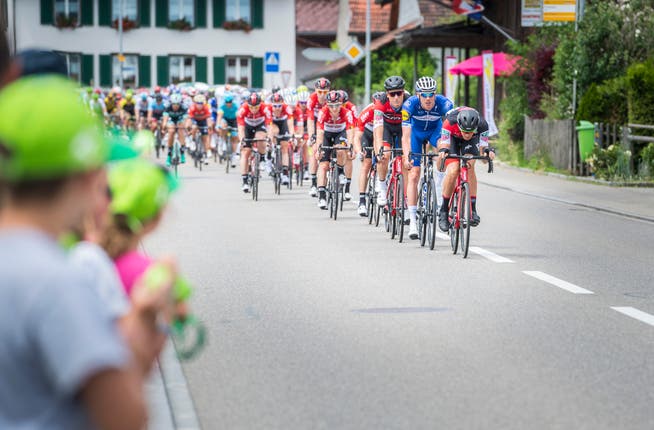 Die Tour de Suisse vergangenes Jahr am Sonntagnachmittag bei der ersten Etappe in der Region Frauenfeld. Im Bild die Durchfahrt bei Pfyn. (Bild: Andrea Stalder)