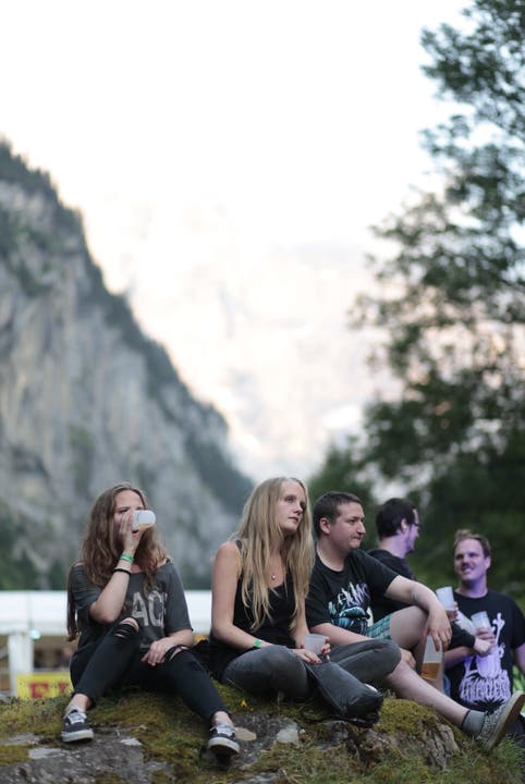 Das Open Air Rüchä Rock zog am Freitagabend vor allem ein Metal-Publikum an. (Bild: Florian Arnold, 19. Juli 2019)