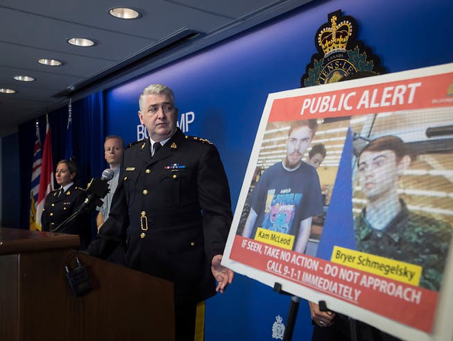 Die kanadische Polizei hat nach dem Mord an drei Menschen vergangene Woche nun zwei Verdächtige im Visier. (Bild: KEYSTONE/AP The Canadian Press/DARRYL DYCK)