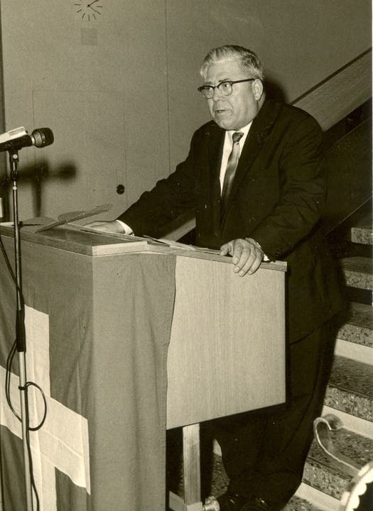 Der damalige Regierungsrat Adolf Käch war bei der Eröffnung der Schule ebenfalls vor Ort. (Bild: Archiv BBZN Hohenrain)