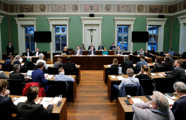 Blick in den Grossen Gemeinderat an der konstituierenden Sitzung. (Bild: Stefan Kaiser (Zug, 8. Januar 2019))