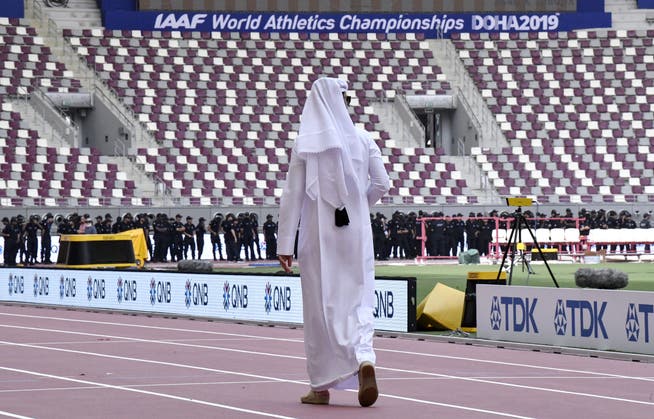 Die Leichtathletik-Weltmeisterschaften im Khalifa-Stadion von Doha sind ein weiteres Prestigeprojekt der Katarer. (Bild: Martin Meissner/AP Photo, Doha, 25.9.2019)
