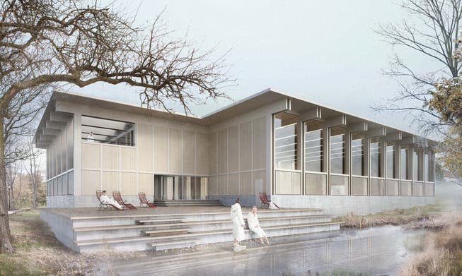 So wird das neue Hallenbad in Appenzell aussehen. Der Entwurf dazu stammt von einem Zürcher Architekturbüro. (Visualisierung: PD)
