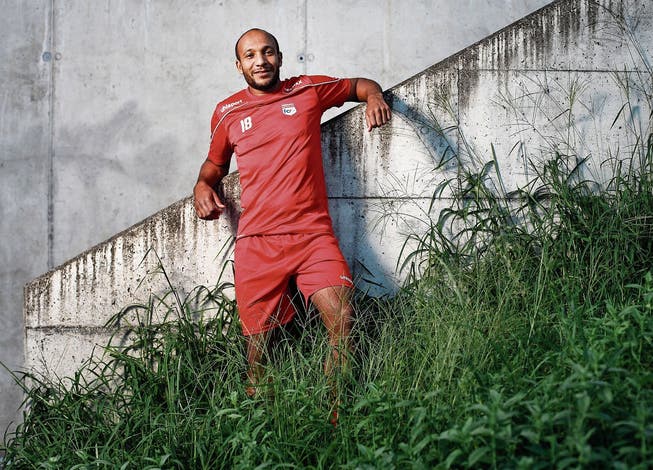 Fühlt sich beim FC Rotkreuz pudelwohl: der 35-jährige Balu Ndoy Bokanga. (Bild: Stefan Kaiser, Rotkreuz, 3. September 2019)