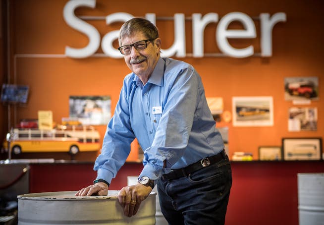 Ruedi Baer, Präsident des Oldtimerclubs Saurer, im Foyer des Saurer-Museums in Arbon. Hier soll es als Ersatz für die «Wunderbar» bald ein neues Restaurant geben.