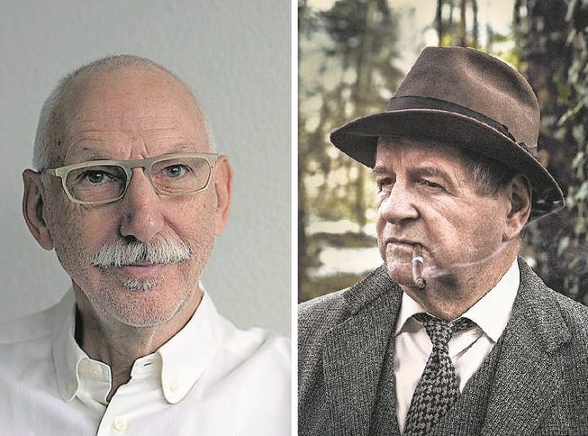 «Bajass»-Autor Flavio Steimann (links) und Hanspeter Müller-Drossaart in der Rolle des Ermittlers Albin Gauch. 