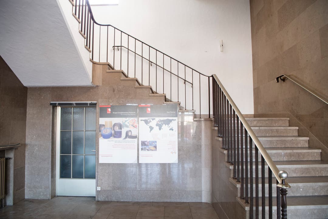 Die Treppe im Verwaltungsgebäude.