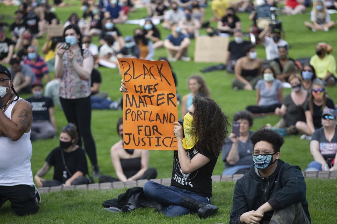 Demonstranten in Portland