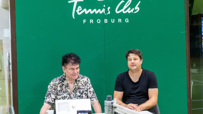 Der umstrittene HCD-Sponsor Peter Buser aus Trimbach mit Froburg-Clubpräsident Marco Meyer.