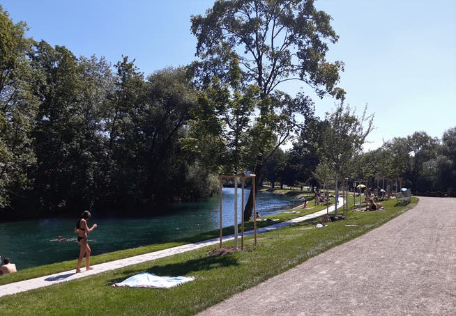 Nach der Umgestaltung präsentiert sich das Werdinsel-Flussbad mit einer längeren Schwimmstrecke und mehr Liegeflächen.