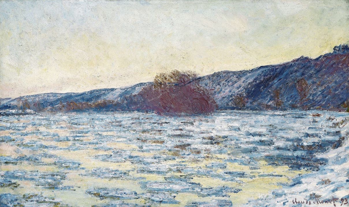 Sie zählen zu den unbestrittenen Hauptwerken der Sammlung Langmatt: Claude Monets «Eisschollen im Dämmerlicht» (1893).