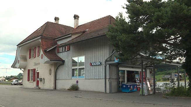 Der Bahnhof-Kiosk nach dem Überfall.