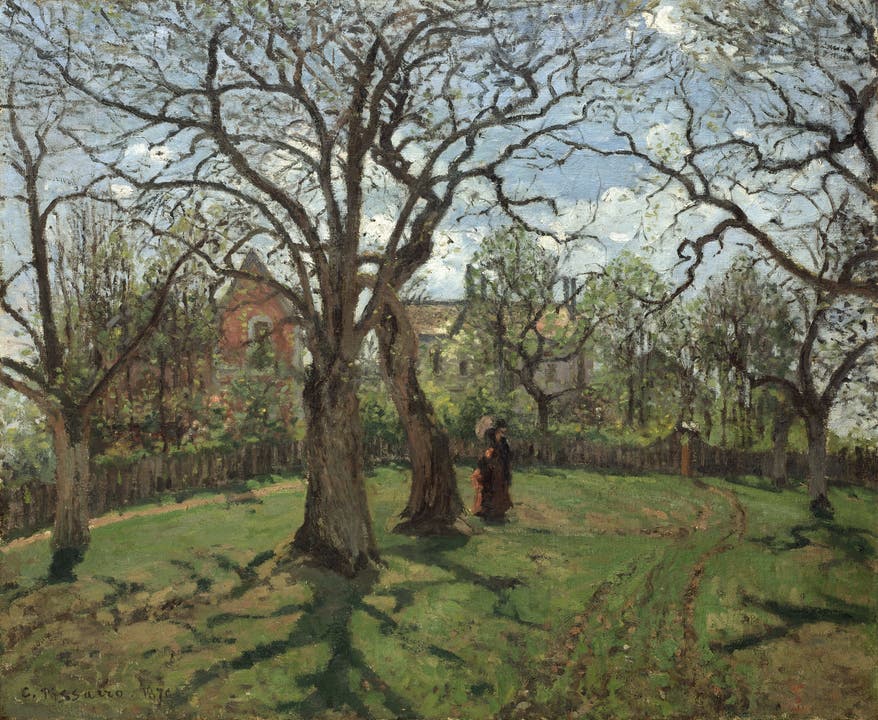 Camille Pissarros «Kastanienbäume in Louveciennes, Frühling» (1870).