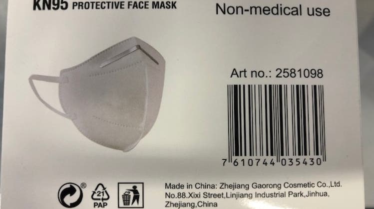 Erneut «KN95»-Maske wegen ungenügender Schutzwirkung zurückgerufen