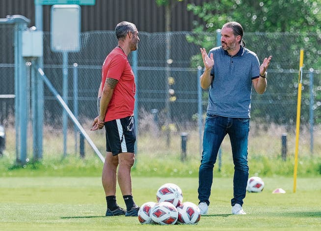 Sportchef Remo Meyer (rechts) und Trainer Fabio Celestini vollzogen den FCL-Umbruch.