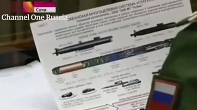 Löschen zwecklos: Die Pläne des Torpedo-Systems kursierten sofort im Internet. Screenshot Channel One Russia