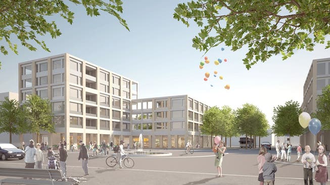 So wird das neue Geroldswiler Zentrum voraussichtlich ab Mitte 2019 aussehen.