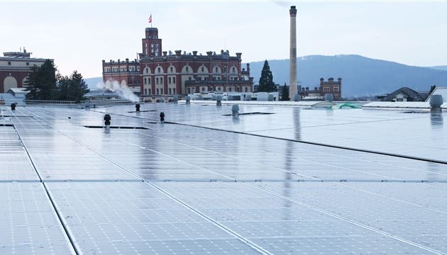 Die Solaranlage auf dem Feldschlösschen-Areal wurde von einer deutschen Firma installiert.
