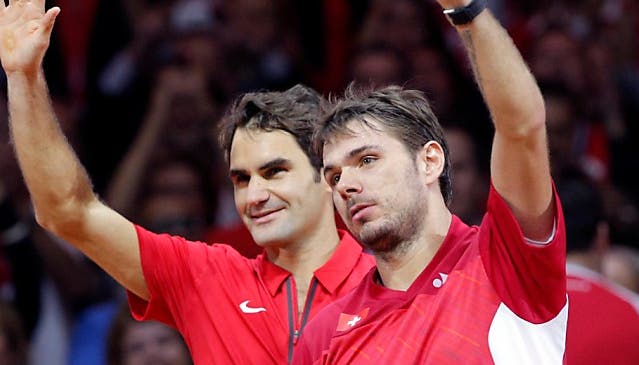 Müde, aber siegreich: Roger Federer und Stan Wawrinka