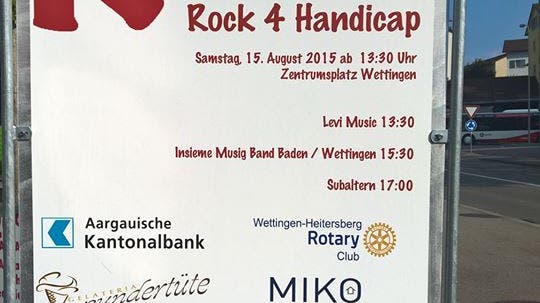 Rock4Handicap Konzert 15.8 in Wettingen
