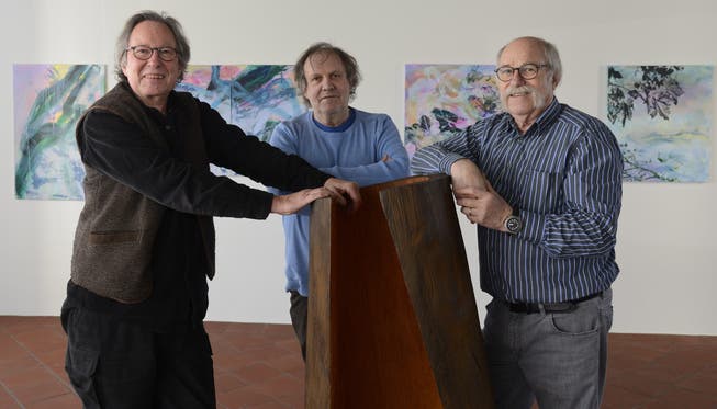 Beat Breitenstein, Oskar Fluri und Jakob Bigler zeigen im Schlösschen Vorderbleichenberg Gemeinsamkeiten.