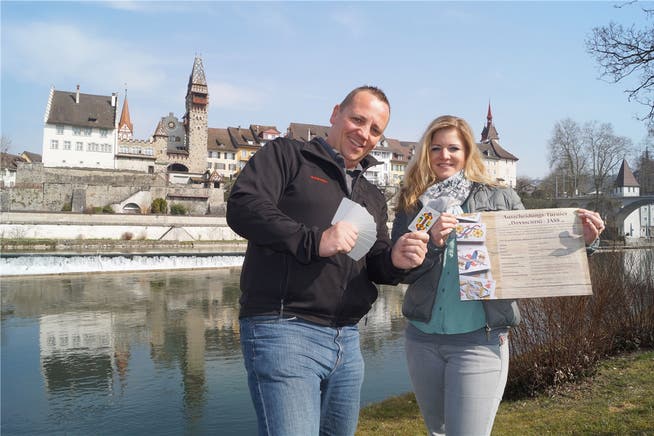 OK-Präsident Stephan Troxler und Manuela Rohrer wollen den «Donnschtig-Jass» in gut vier Monaten nach Bremgarten bringen.