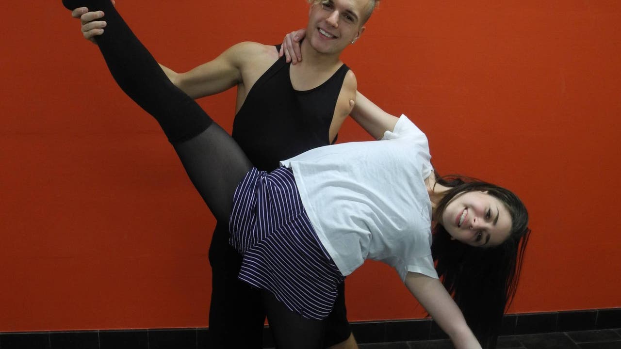 Gessica Paradiso und Romano Solano in der Tanzschule Li-Danceunit, in der sie seit vielen Jahren trainieren.