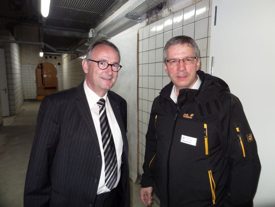 Projektleiter Jürg Frutiger (links) und Betriebsleiter Adrian Wunderlin, beide von der AEW Energie AG