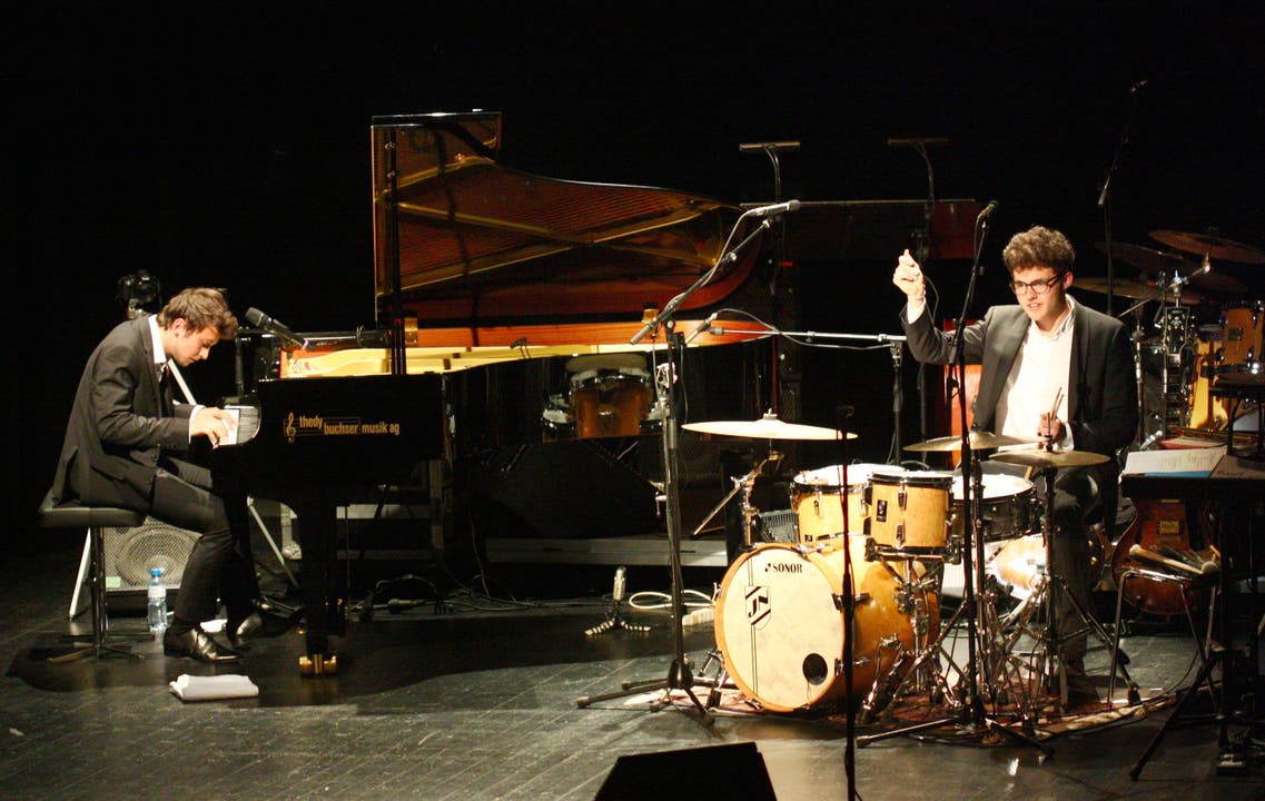 Der 20-jährige Pianist Luca Sestak und Drummer Johannes Niklas
