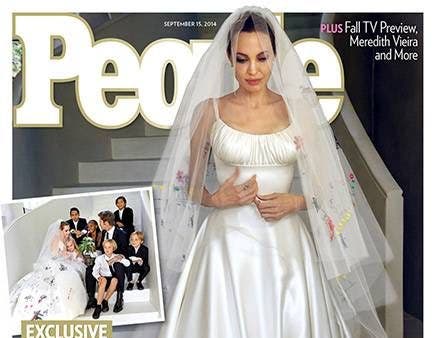 Der Screenshot des People Covers zeigt Angelina Jolie im Brautkleid