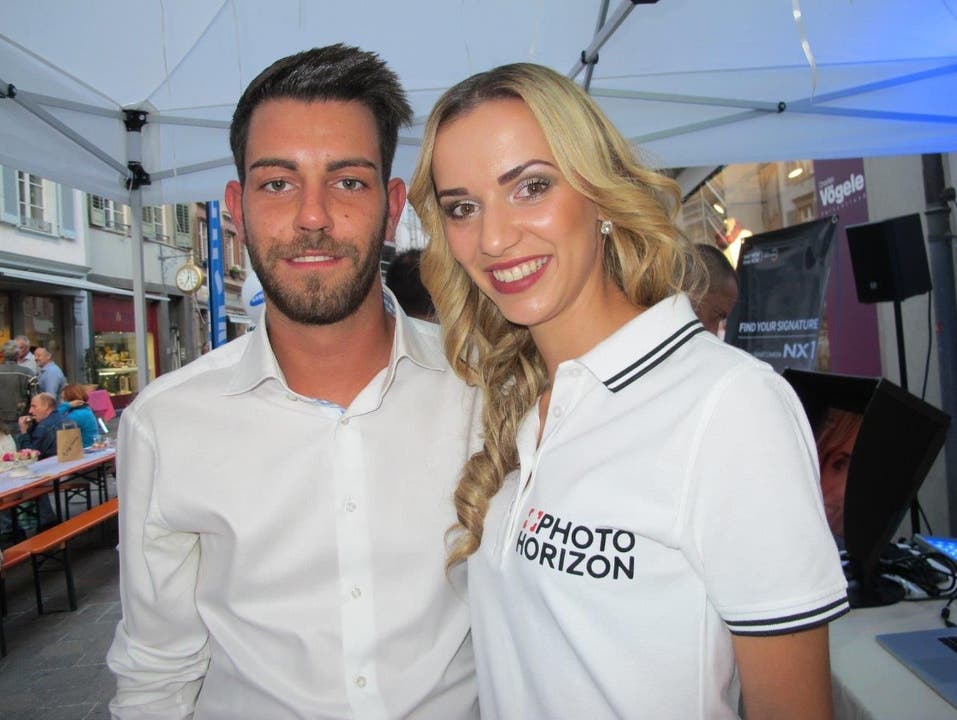 Photo Horizon-Geschäftsführer Alexander Marlin und die aktuelle Miss Nordwestschweiz Adelina Kuqi.