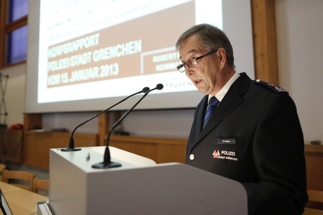  Robert Gerber am Korpsrapport der Stadtpolizei Grenchen im Jahr 2013