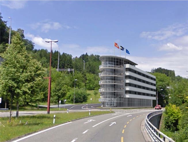 Das geplante 2-Sterne-Projekt bei der Autobahnauffahrt Neuenhof. (Visualisierung)