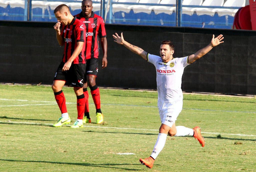 Renato Steffen bejubelt in der 36. Minute seinen Treffer zur zwischenzeitlichen 1:0-Führung der Young Boys gegen Ermis Aradippou