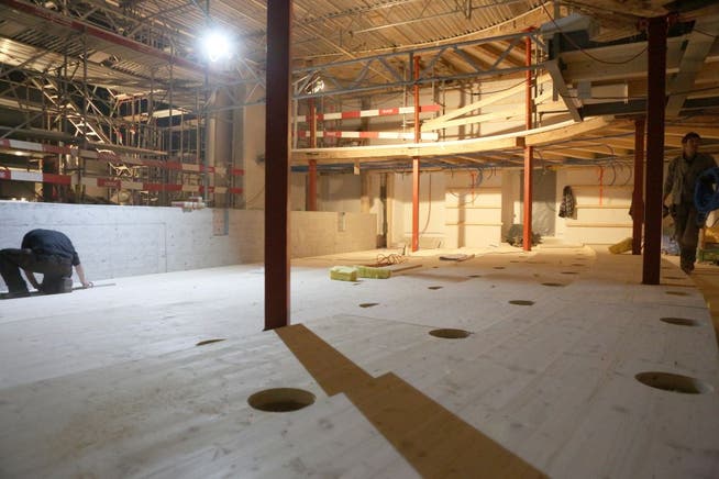 Sanierung des Stadttheaters: Im April war der Umbau noch im vollem Gange, mittlerweile laufen die Abschlussarbeiten