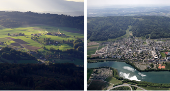 Ungleich: Oberwil-Lieli hatte 2012 nur 0,4 Sozialhilfe-Quote. In Neuenhof (rechts) lag sie bei 4,6.