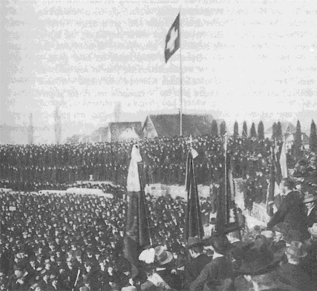 Aufmarsch in Vindonissa: Die Gründungsversammlung 1918.