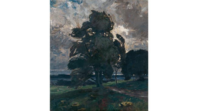Die zwei wichtigsten Elemente von Adolf Stäblis Bildwelt vereint: «Baum im Sturm».