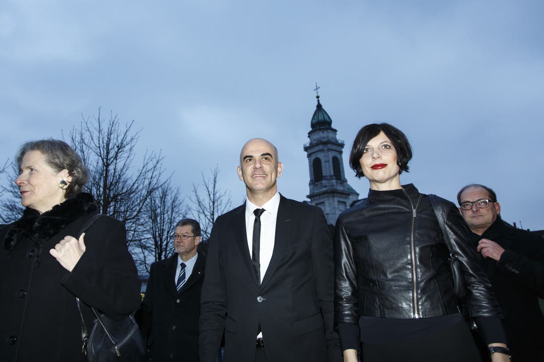 Bundesrat Alain Berset und seine Ehefrau Muriel Zeender Berset besuchen Solothurn, in Begleitung von Christine Beerli und Ivo Kummer
