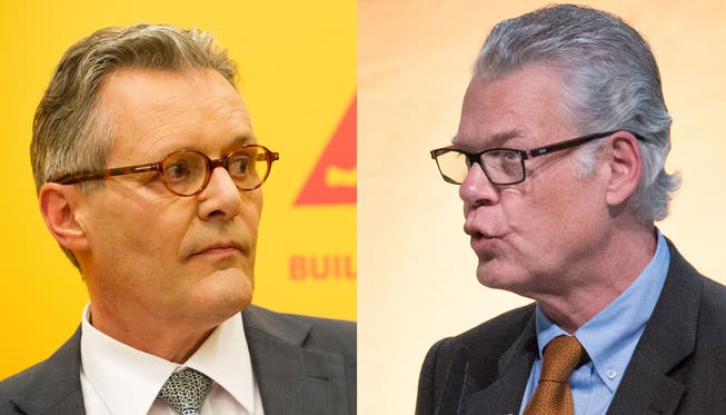 Verwaltungsrats-Präsident Paul Hälg (r.) und Sika-Erbe Urs Burkard (l.)