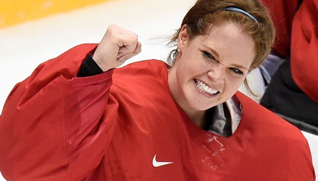 Aushängeschild in Sachen Frauen-Eishockey. Torhüterin Florence Schelling jubelt über Bronze bei Olympia. key