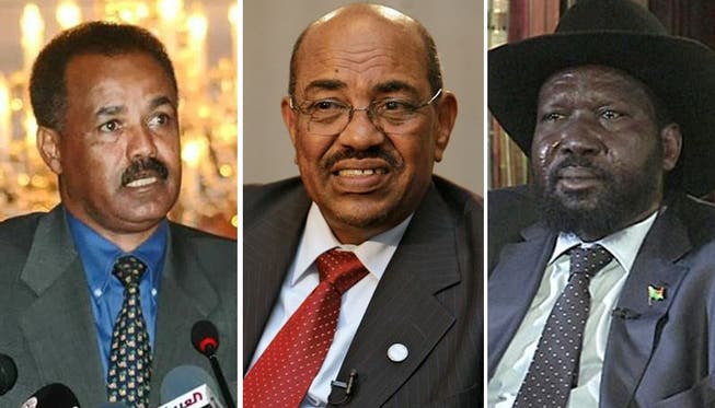 Trio des Schreckens (v.l.): Isayas Afewerki, Präsident Eritrea; Umar al-Baschir, Präsident Sudan und Salva Kiir Mayardit, Präsident Südsudan.