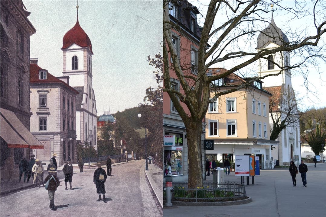 Wenig Veränderung: Die reformierte Kirche von der Badstrasse aus gesehen. Sogar die Vorhänge sehen noch gleich aus.
