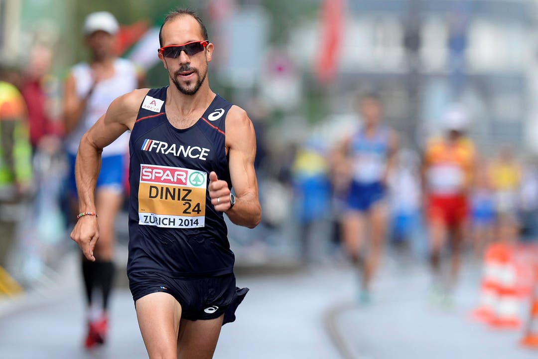 Der Franzose Yohann Diniz holt im 50km-Gehen in 3:32:33 Gold - Weltrekord